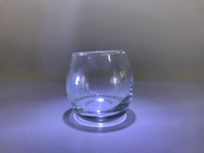 Egg Shape Glass Candle Cups Colored Blue Machine Pressed Custom Size For Wine